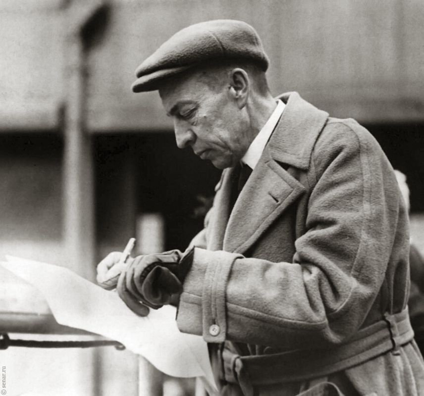 Sergei Rachmaninoff at work